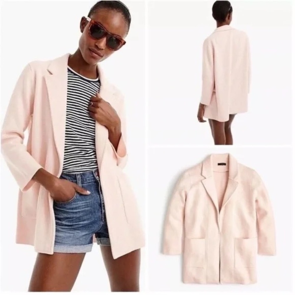 J.CREW Sophie open-front sweater-blazer Light Pink